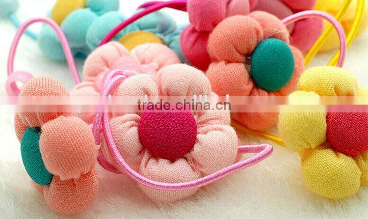 2014 New arrive kids rose flower hair band with elastic string
