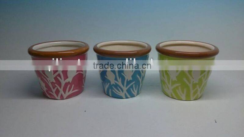 indoor pot ceramic glazed pottery planter planters