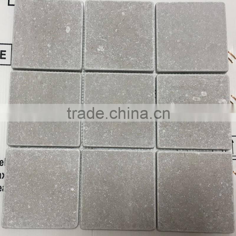 Cinderella grey marble mosaic 4"x4" tumbled