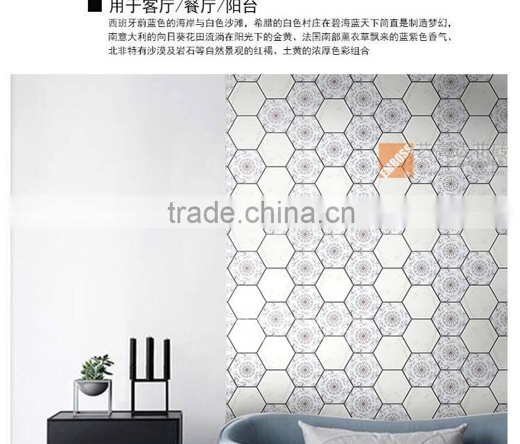 100*200*175mm hexagon marble mosaic tile porcelain irregular pattern floor tile