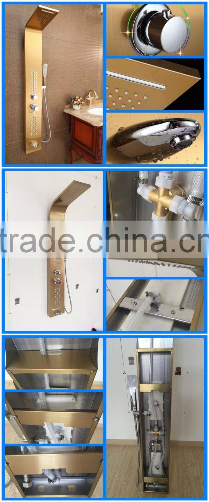 Alibaba sanitary ware stainless steel shower panel watermark