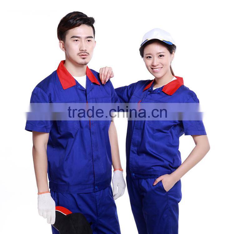 Custom made working clothes unisex industrial wearing workwear fabric 100% with OEM log for wholesale top quality