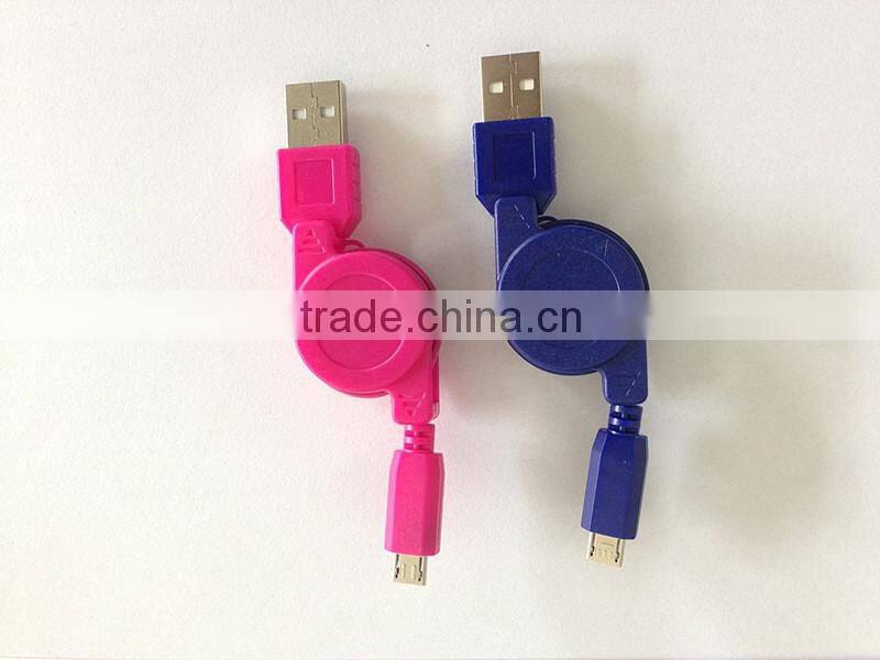Colorful USB 85cm flat micro Cable usb 3.0 data link cable for samsung /MP3/MP4