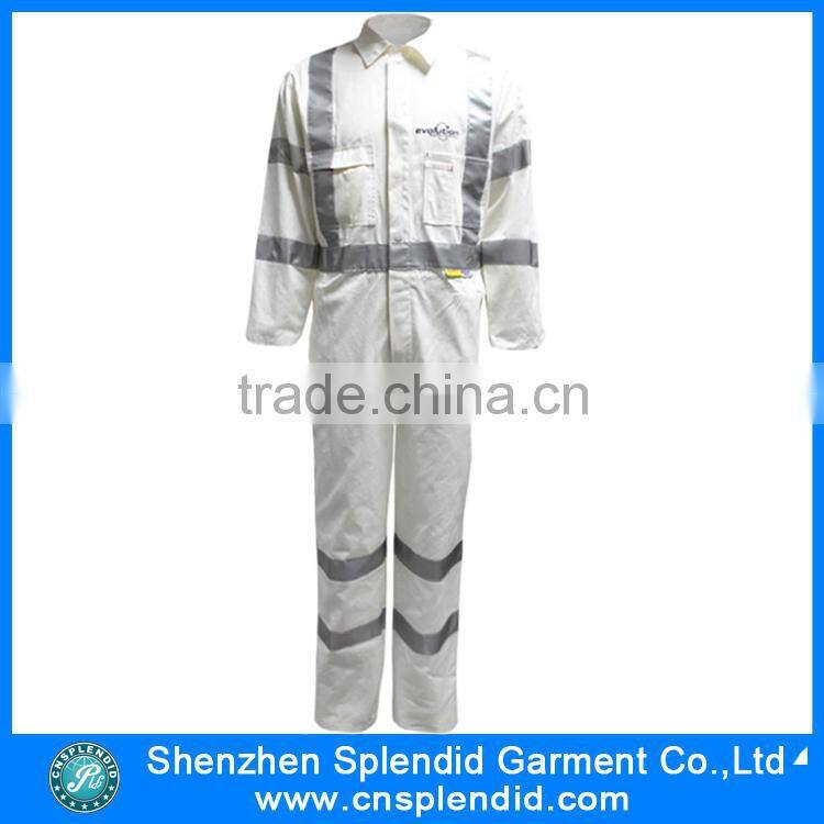 Mens white 3m reflective safety mechanic work winter coverall