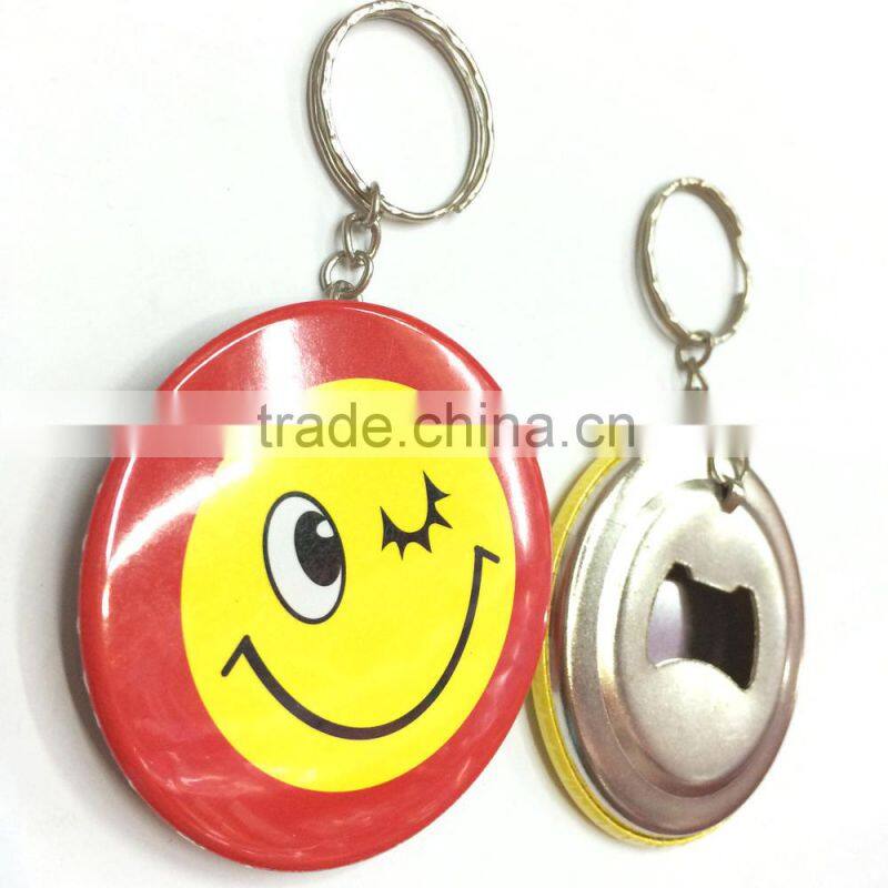 Badge bottle opener keychain