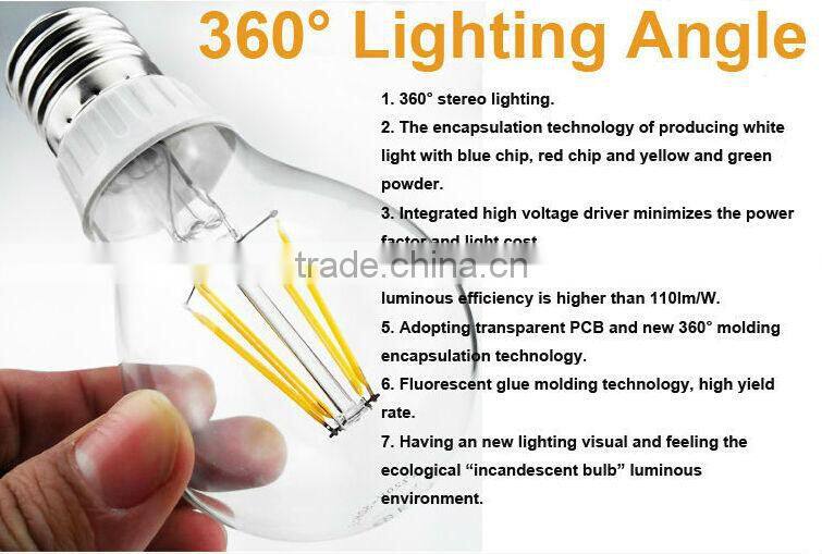 5w E27 dimmable filament led 500-600lm CE filament led lamp