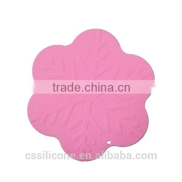 High temperature resistance silicone mat/snowflake shape table mat/custom made cup mat