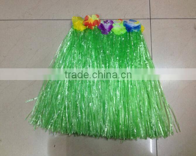 High quality plastic handmade cheap custom Hawaii grass skirt for party decoration