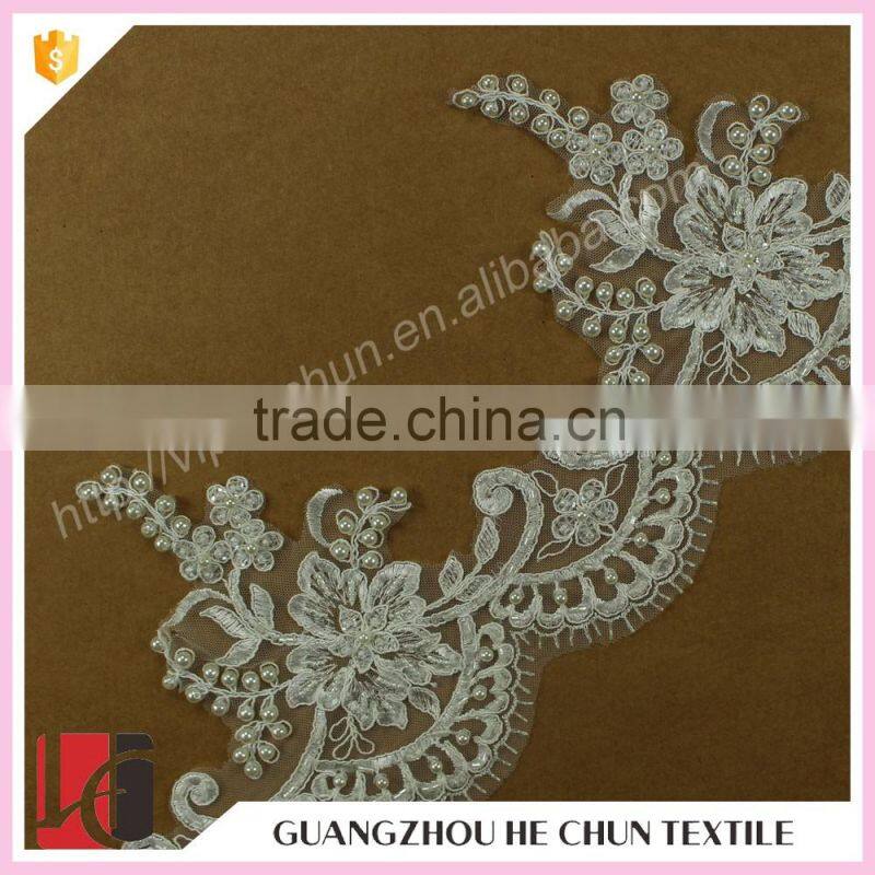 HC-1769-1 Hechun Export Quality Pearl Beaded Chemical Lace Trim