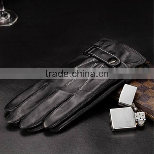 Fashion dress men's sheepskin smartphone leather touch glove in all palm