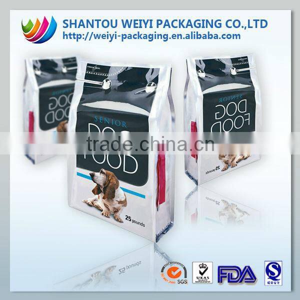biodegradable dog food packaging bag /dog food stand up packaging bag with flat bottom