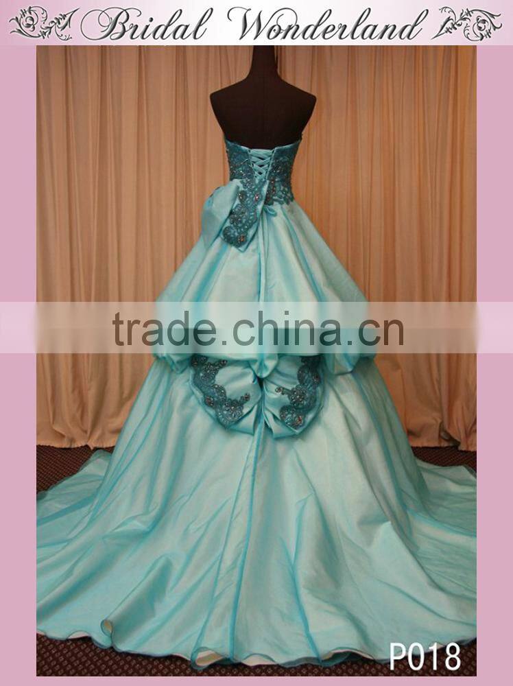 High quality elie peacock beaded lace evening dress