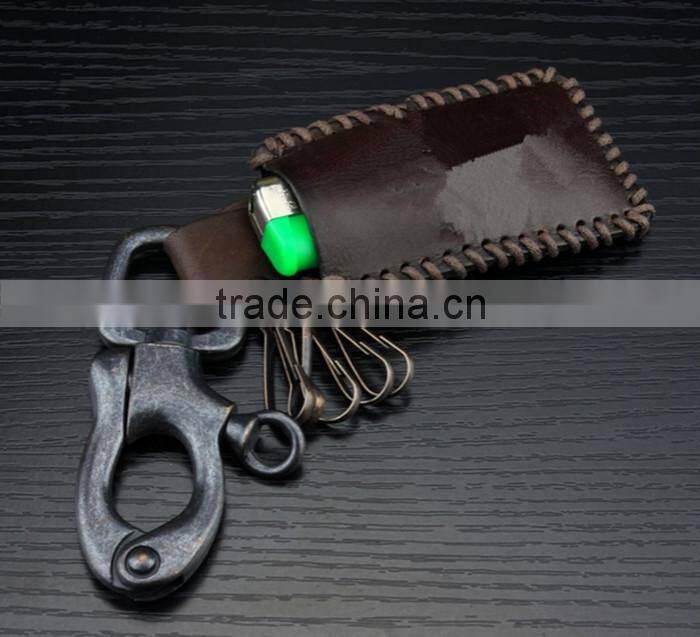 2016 factory wholesale key holder popular leather key case multifunction key holder with hook