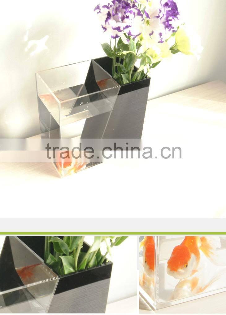 excellent desktop rectangle clear acrylic fish tank,large acrylic aquarium,large acrylic fish tank with flower pot