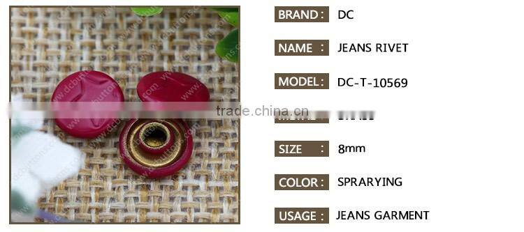 8MM Metal rivets, garment brass spikes studs rivets for leather