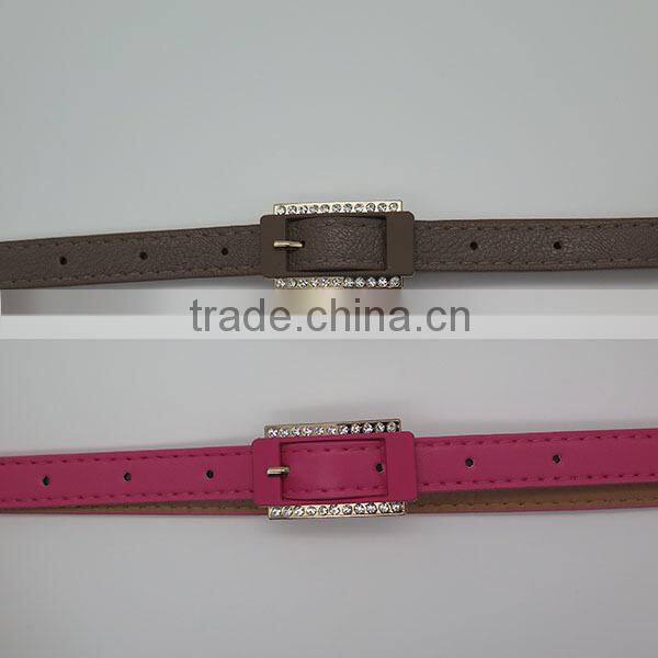 Stylish simple skinny belt with diamonds for women