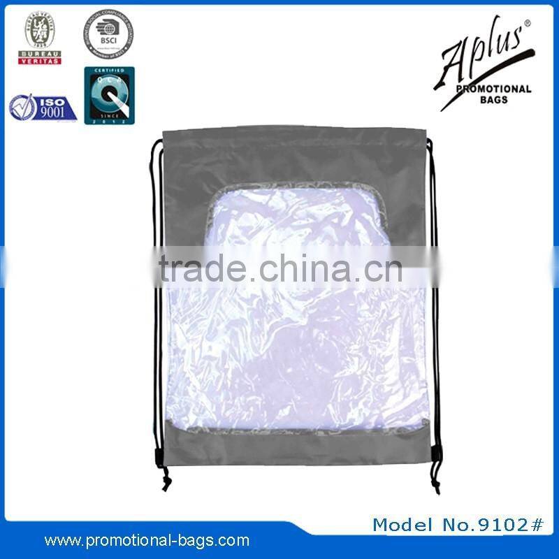 custom cheap transparent PVC beach drawstring bag gift ideas