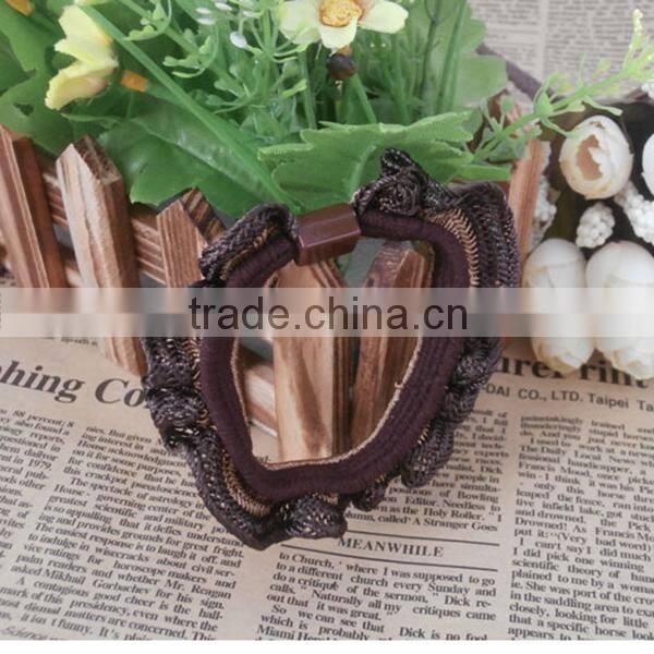lace women hair accessories thick flower custom elastic hair tie