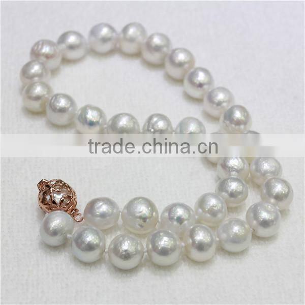 Edison pearl 11-12mm A white real edison pearl strand necklace