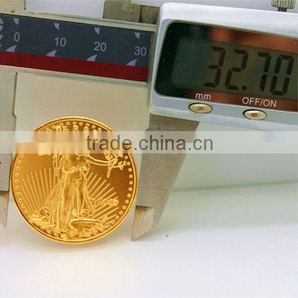 Thick Gold Plated Tungsten Gold Eagle Coin