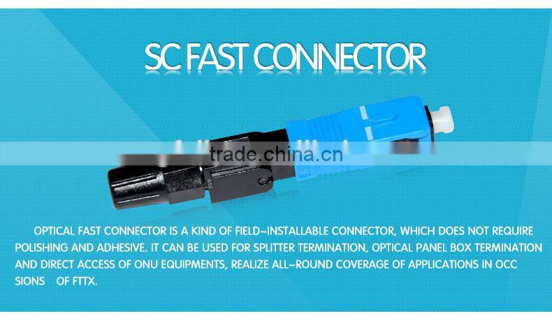 SC APC fiber optic fast connector/quick assembly connector/field assembly connector