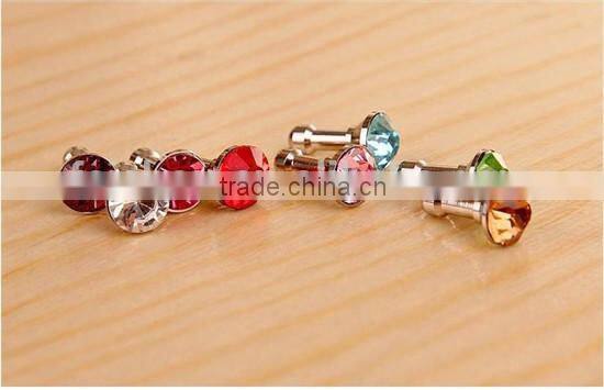 Wholesale Crystal Diamond 3.5mm Anti Dust Plug Headset Jack Stopper For iPhone 4 4s 3G 5 5G 5C 5S 6 6plus iPad Mini