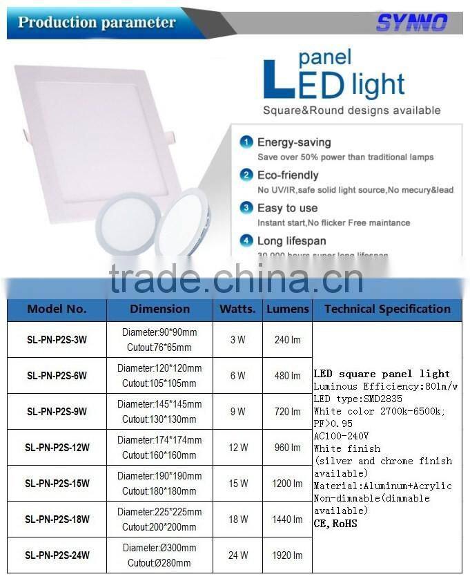 Top Sales Best Price Natural White 3W 600X600 Led Panel Light