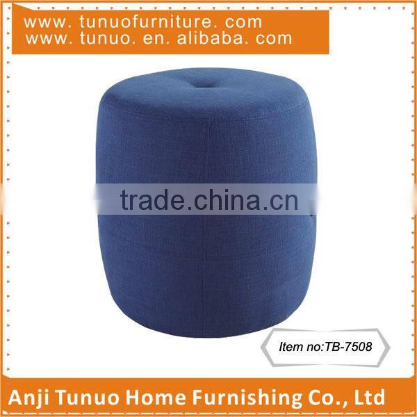 Pouf,Cute,Round,Cotton ottoman,1 button on top middle,2 leather handles on sides,TB-7508