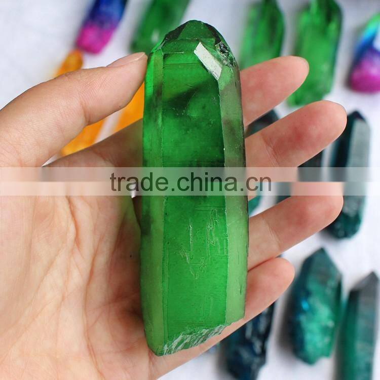 Natural Raw Angel Aura quartz crystal point