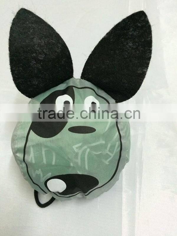 Novelty shopping bag Cute animals folded ripstop tote bag, foldable nylon eco bag