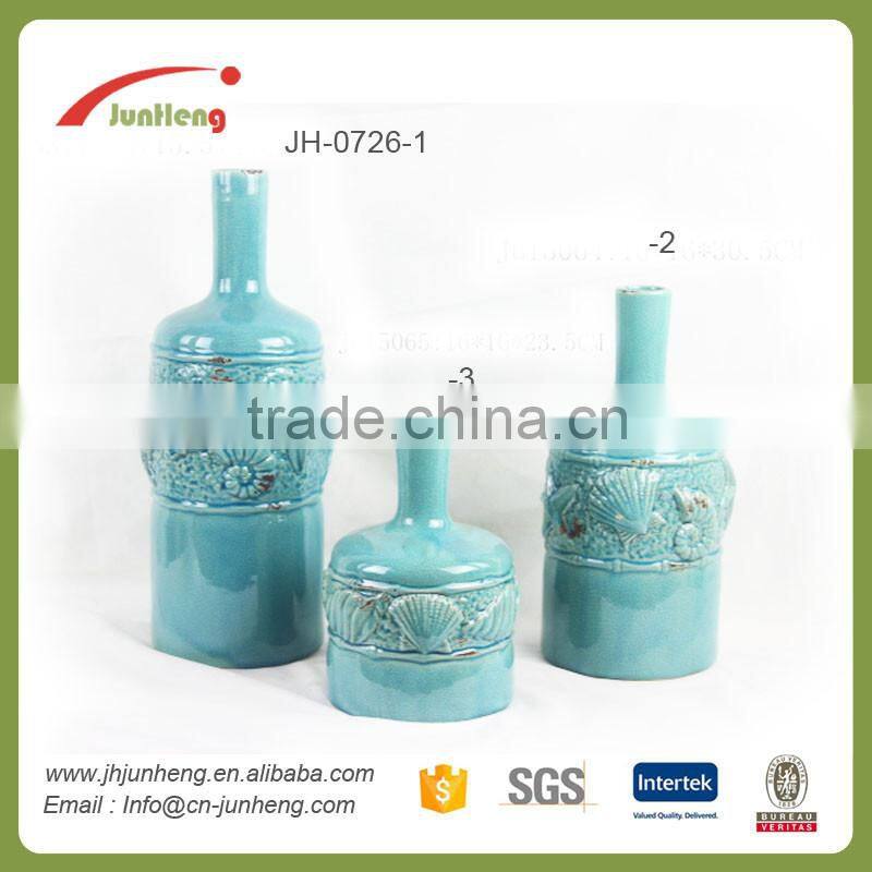 home & garden glazed blue wholesale decorative ceramic concrete flower pot