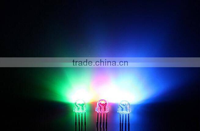 wholesale high Brightness 4pins 5mm rgb led strawhat common anode