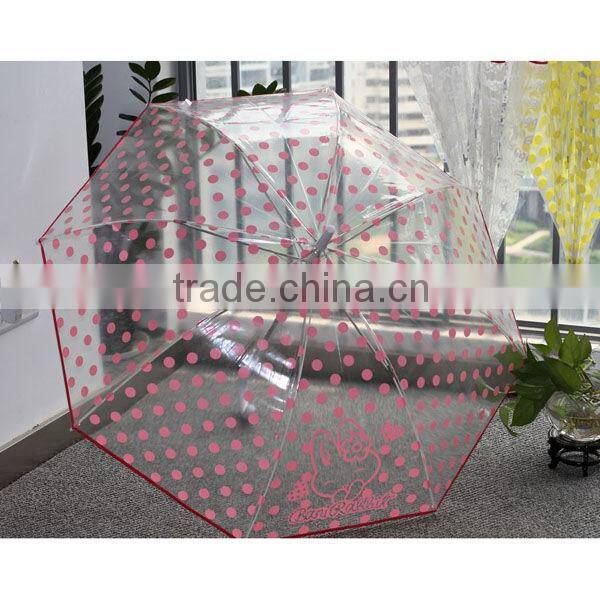 23"*8K Clear Transparent Walking Length POE straight Umbrella