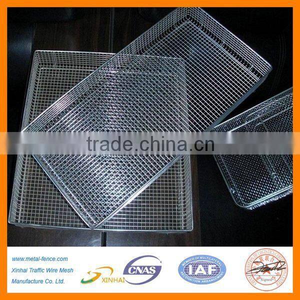 Rectangle stainless steel wire mesh basket/storage metal welded wire mesh basket