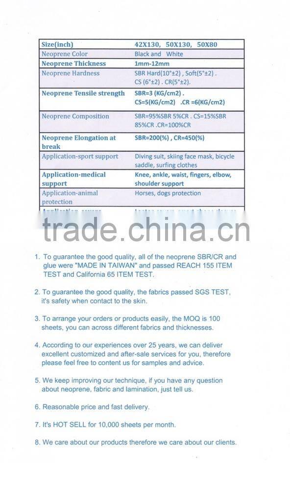 3mm neoprene ankle and wrist weight material neoprene support