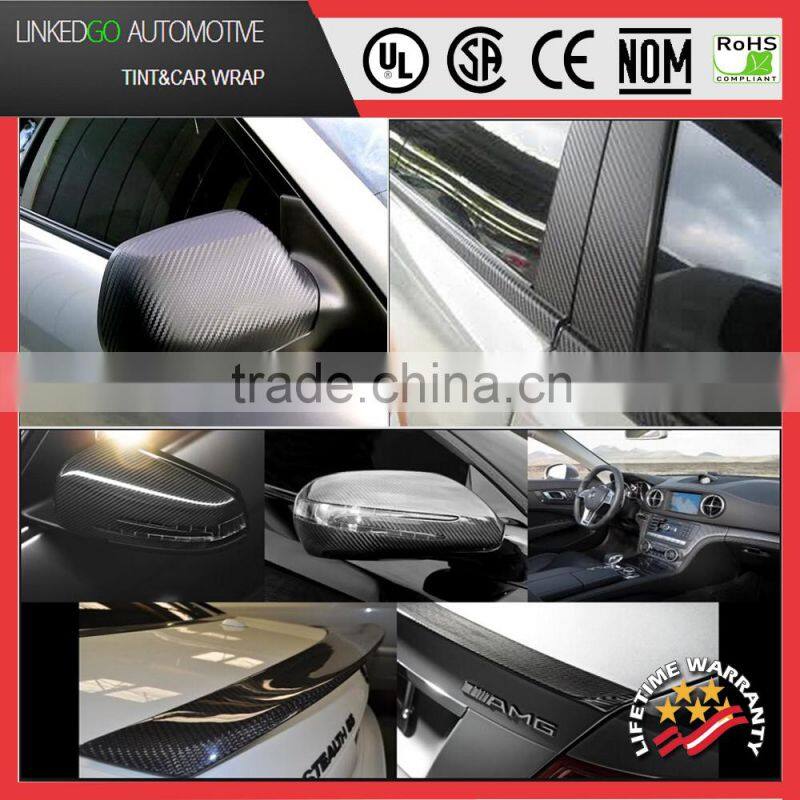 Fashion car sticker 1.52*30M vinyl wrap 4D Black Carbon Fiber Vinyl sticker sheet