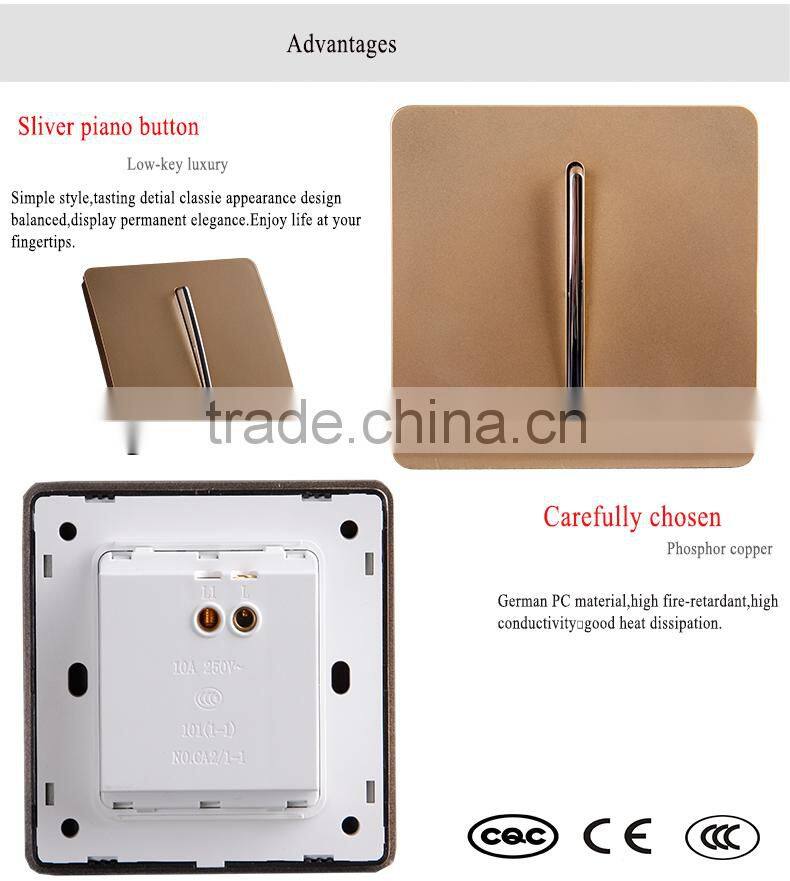 top quality PC material switch 1 gang 1 way switch