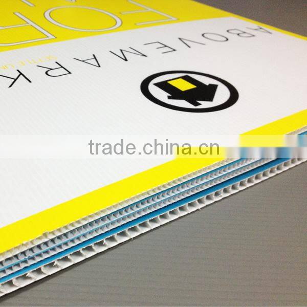 Anti UV chloroplast sign,coreflute sign,Fluted PP sign with wire metal