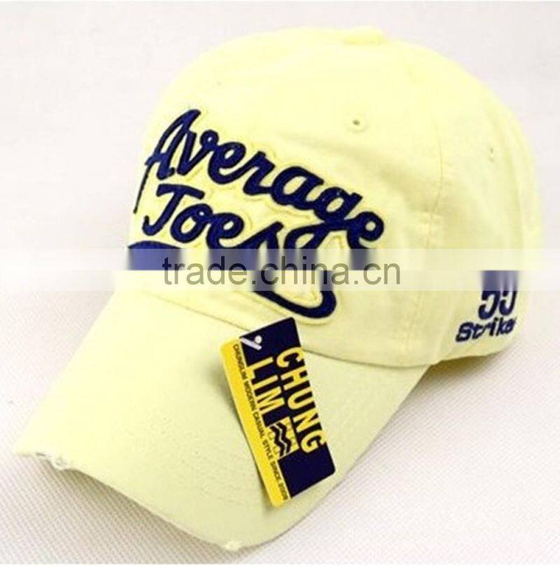 Newly fashion cotton embroidery hip hop washed golf caps