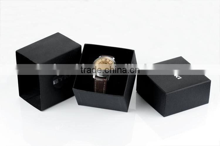 Luxury black paper watch box with lid packaging wholesale
