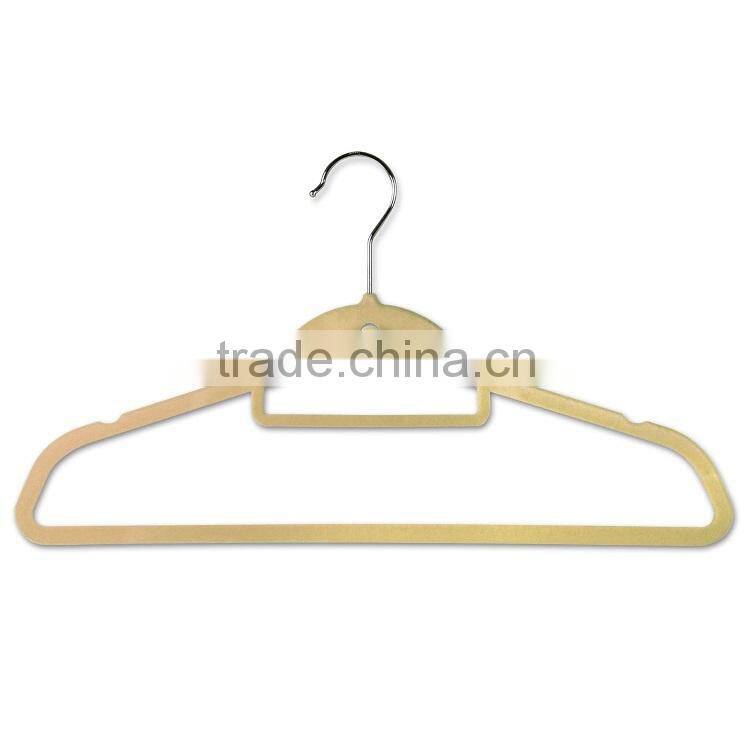 Flocked Suit Hanger with Tie Bar and Cascading Hook