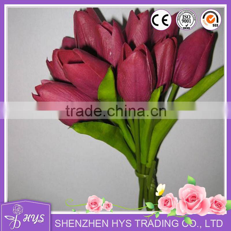 Tulip Artificial Flower Latex Real Touch Bridal Wedding Bouquet Home Decor