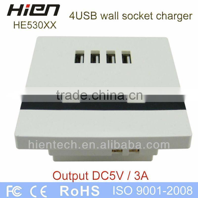 220v extension cord socket outlet USB socket with 4 USB port 5V3A 2 LED indicator suit for hotel school airport railway hospital