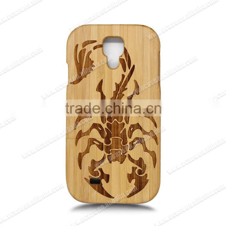 Ocase Laser Engrave Wholesale Wood For Samsung S4 phone Case two parts cell cover