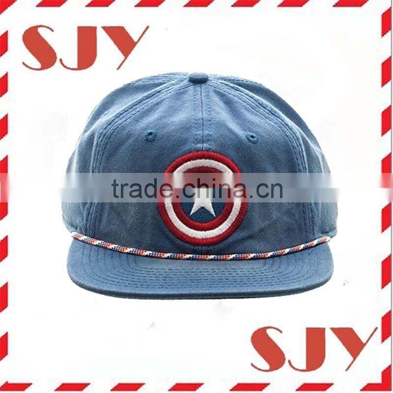 Custom flat brim unstructured 6 panel hat