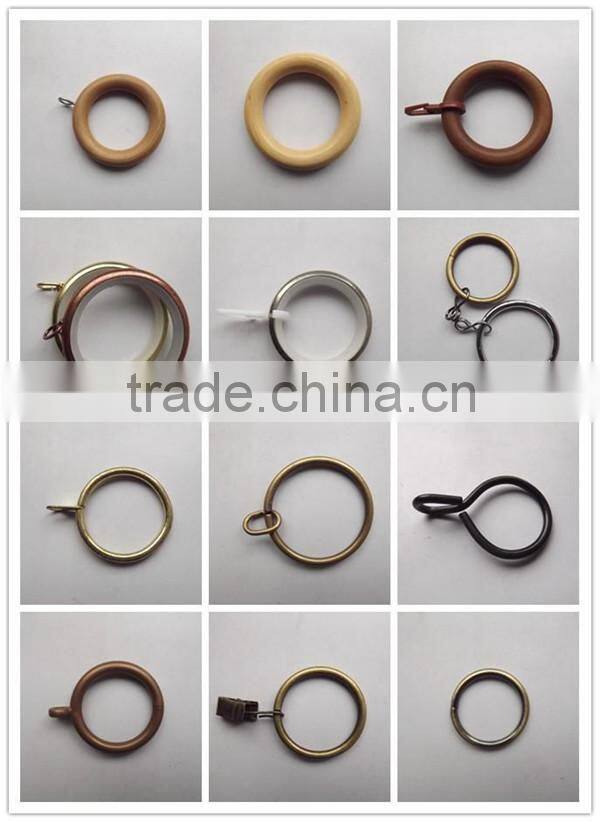 Unfinished Nature Color Wood Curtain Ring With Metal Eyelet