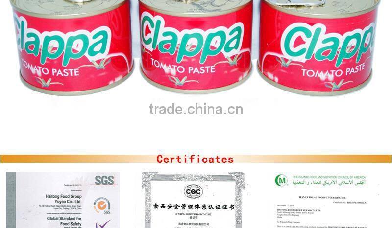 Competitive price tomato paste price ton repacking in 210gx48tins