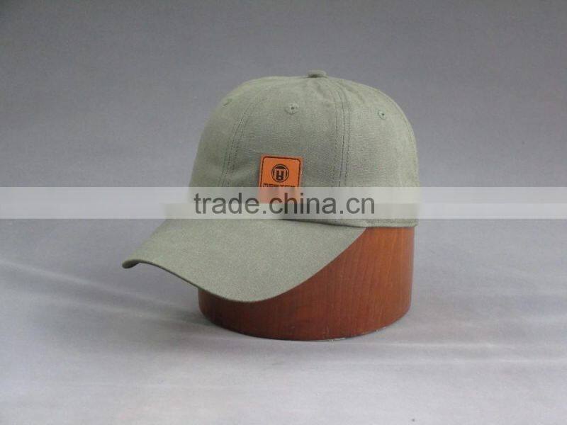 Hi quality Custom 6-panel Cotton twill Baseball Cap with PU badge
