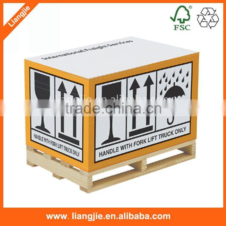 Sides printing note cube with pallet, wooden pallet memo cube