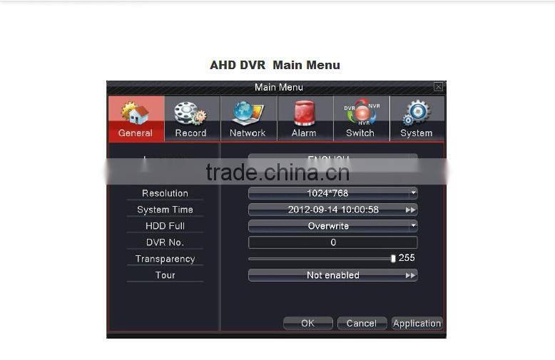 4CH AHD DVR KITS support dome/bullet HD CCTV security camera (JYR-9712AHD-Kit)